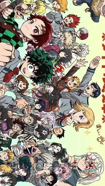 ai character: MHA X KNY background