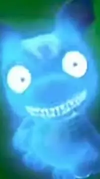 ai character: gato brilho azul  background