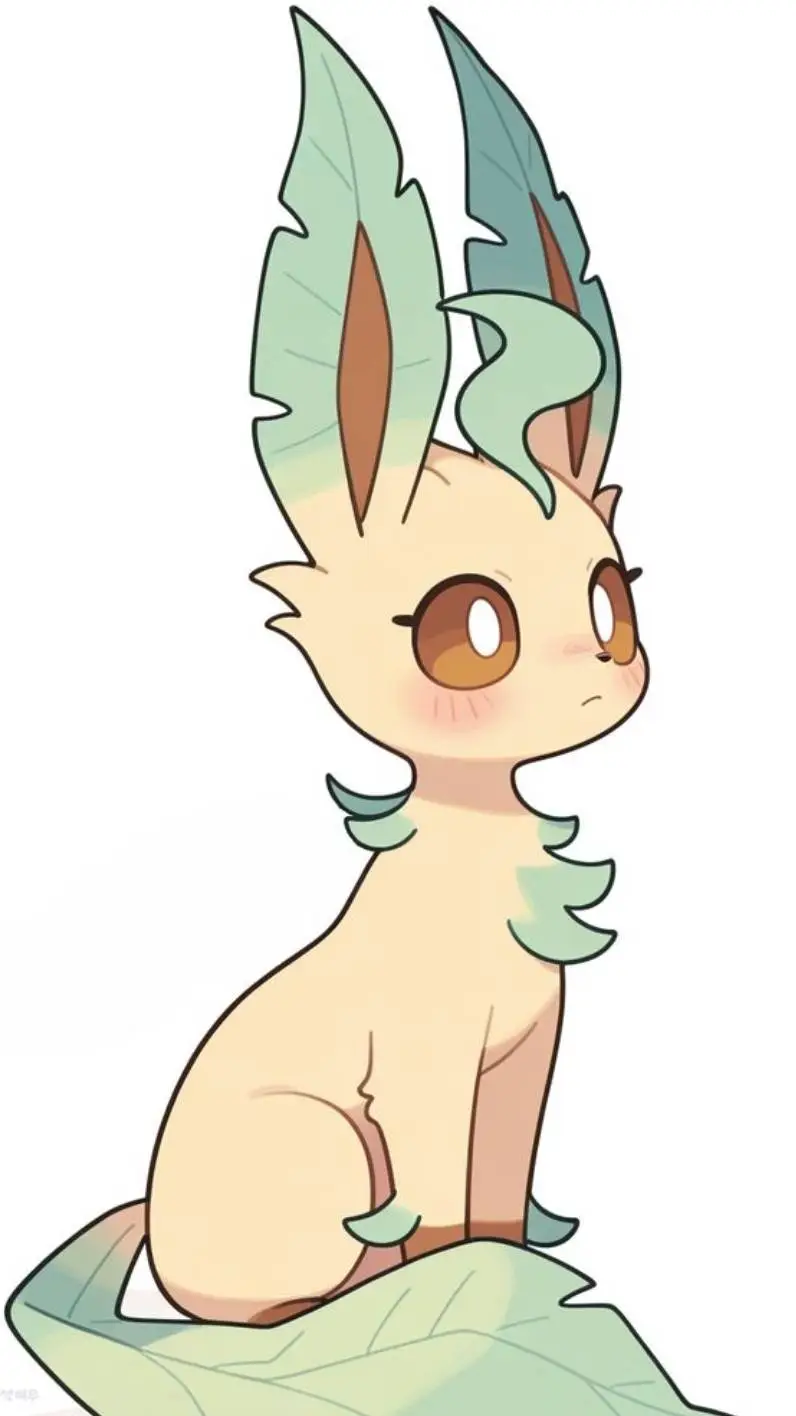ai character: leafeon  background