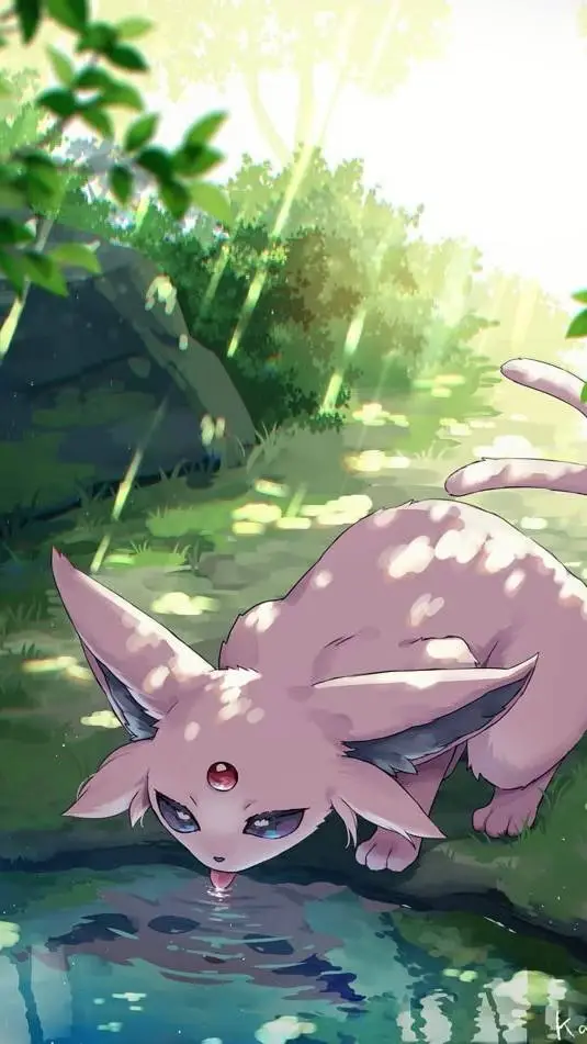 ai character: espeon abandonada background