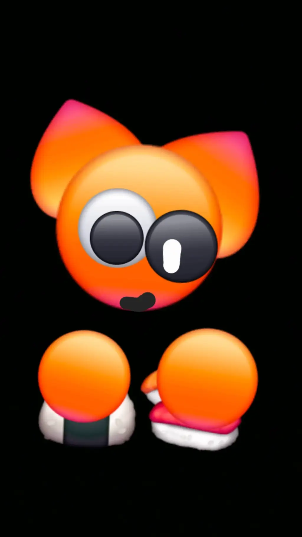 ai character: cat emoji naranja  background
