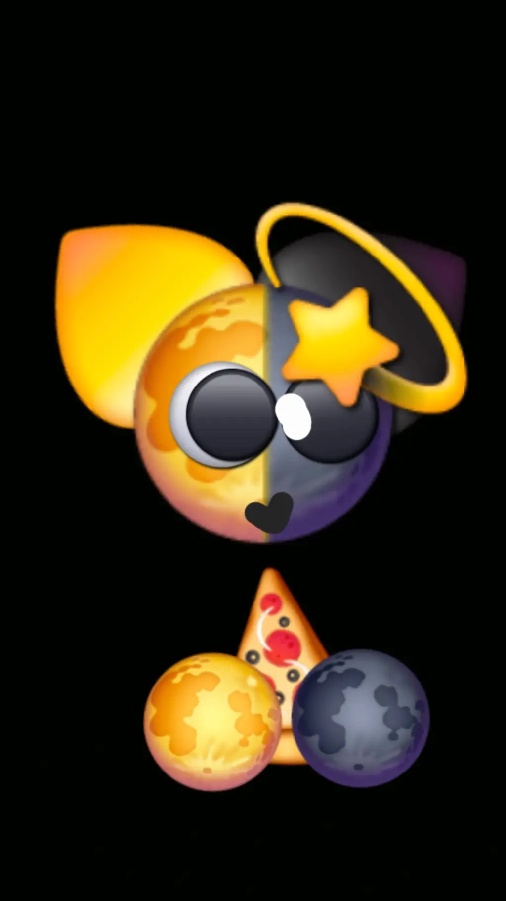 ai character: emoji cat lunar 🌗 background