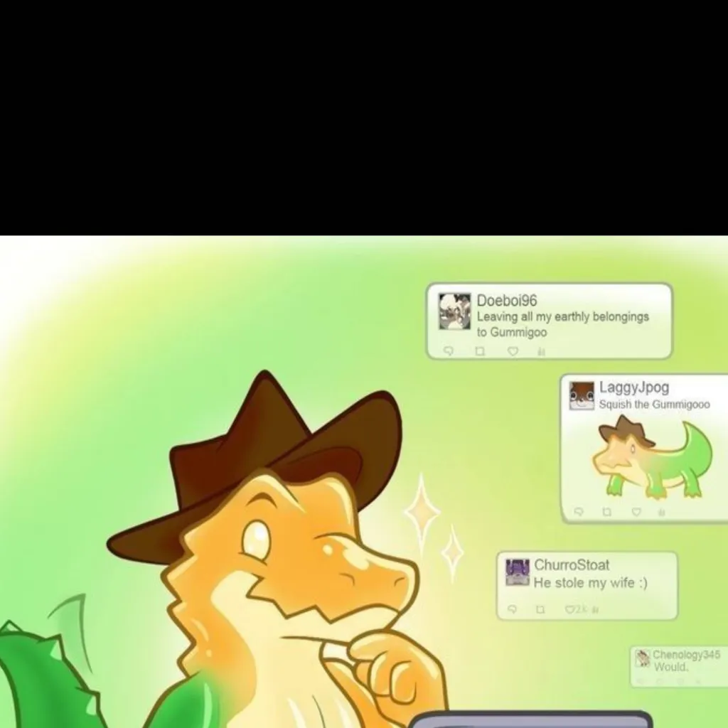 chat with ai character: gummigoo 🐊💚💛🤍🤠 3 