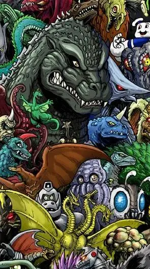 ai character: Godzilla the end background