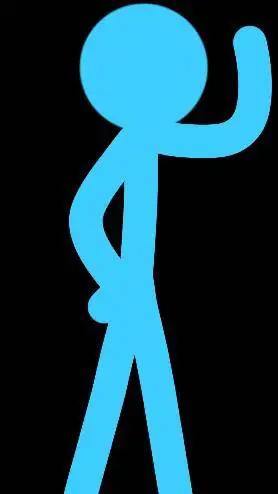 ai character: Blue Stickman  background