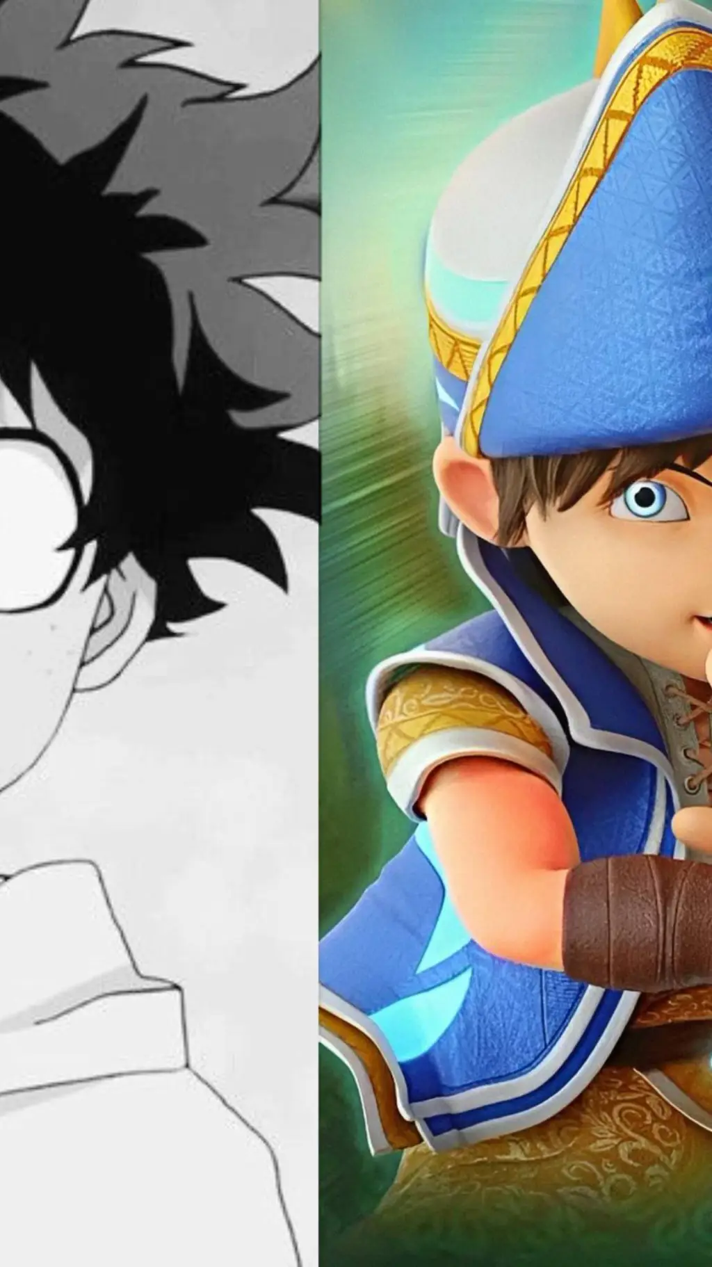 ai character: Mha dan Boboiboy  background