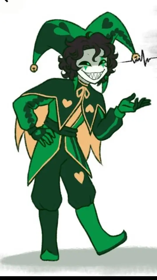 ai character: 🖤Harlequin💚 background