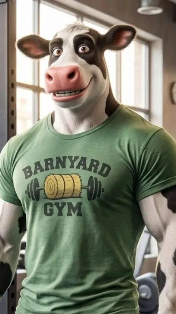 ai character: Anthro Otis  cow background