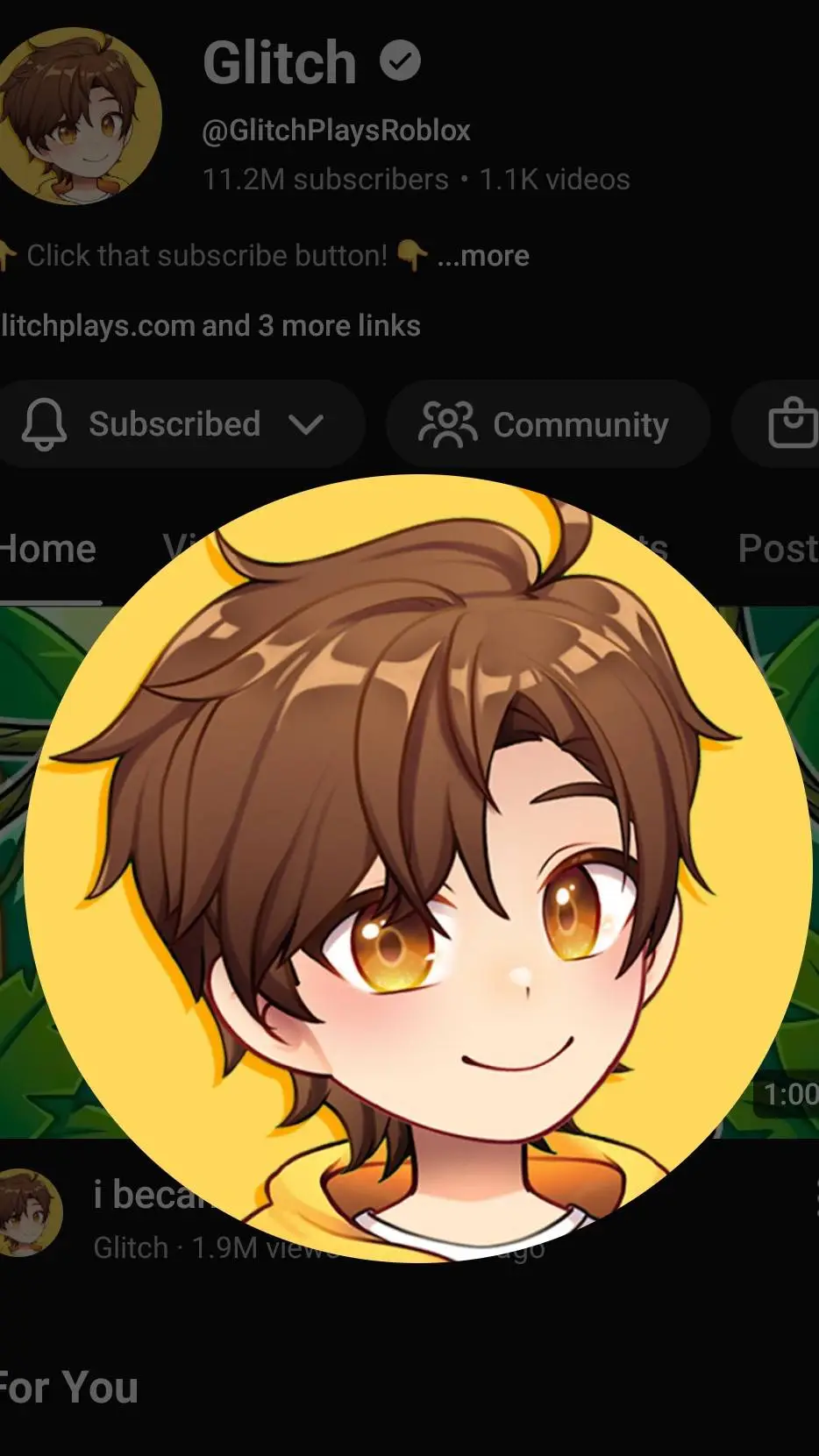 ai character: Glitch  background