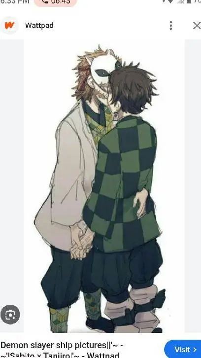 ai character: sabito x tanjiro  background