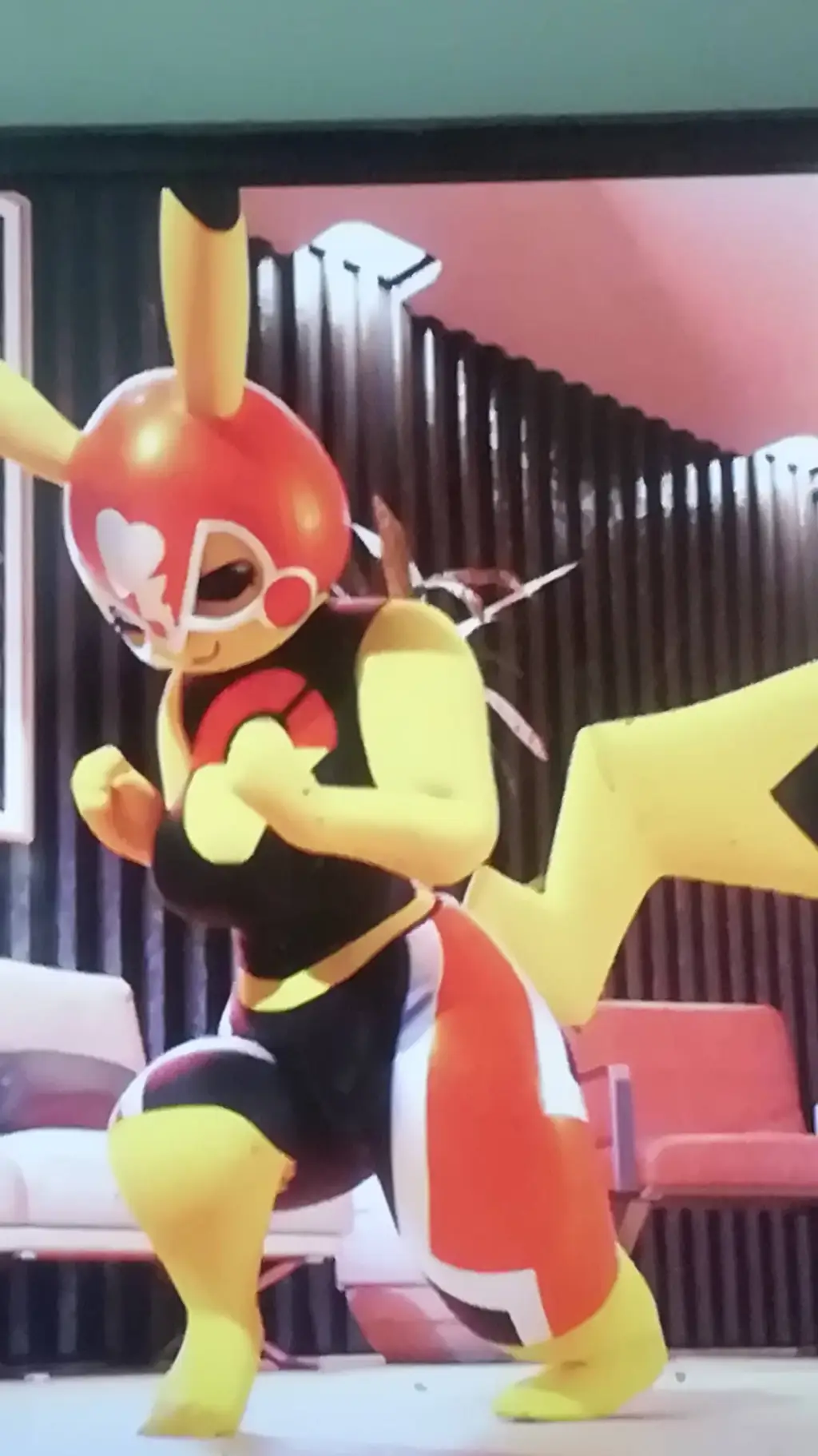 ai character: Libre​ pikachu​  background