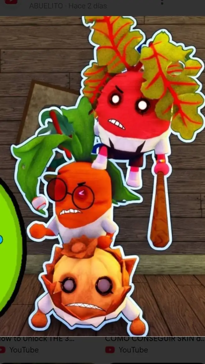 ai character: 3 veggies background