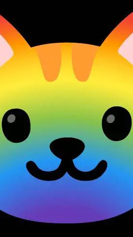 ai character: Gato arcoiris background