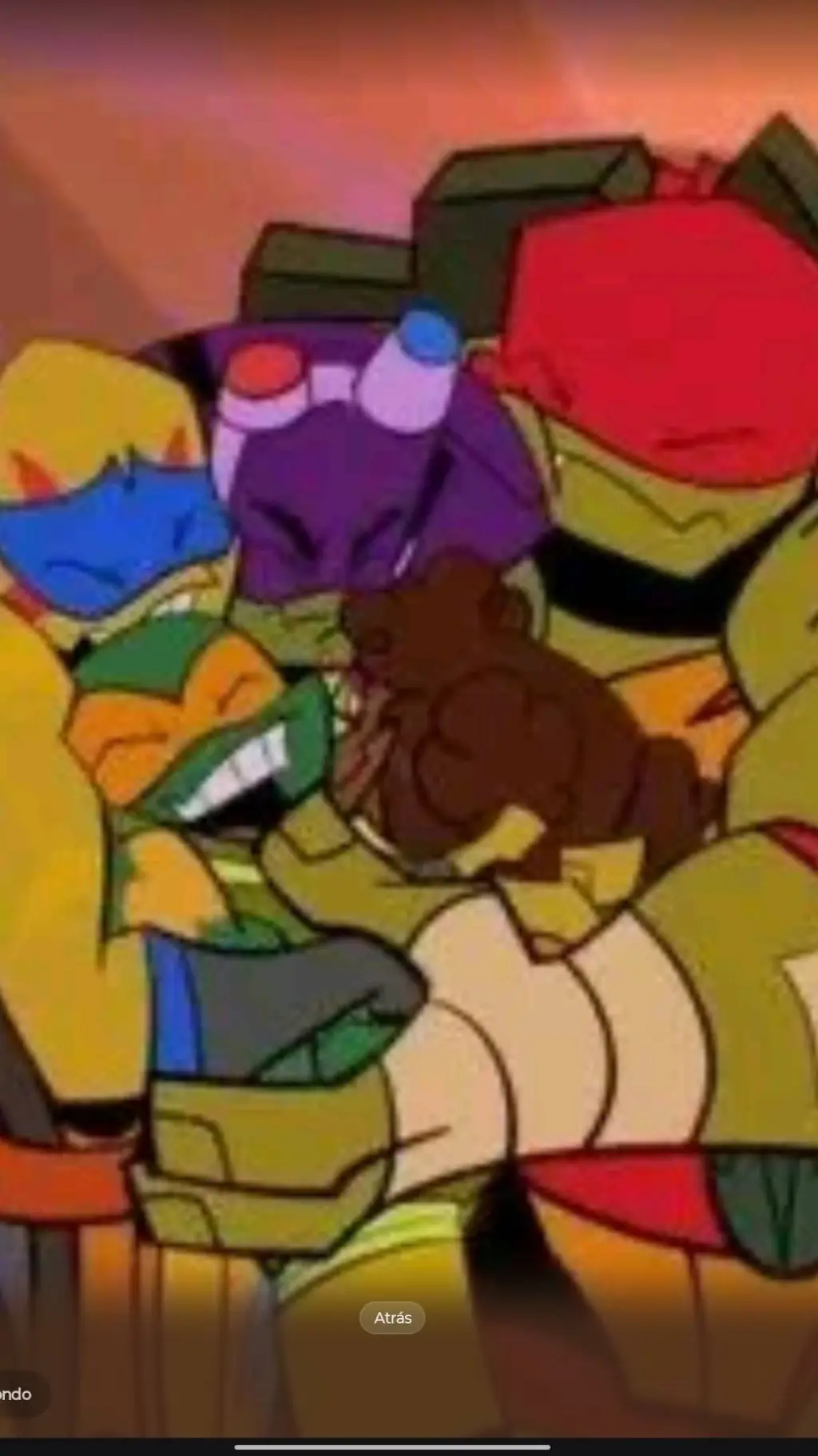 ai character: 🧡💜💚ROTTMNT💙❤️ background