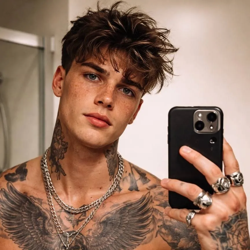 chat with ai character: Russian biker bf
