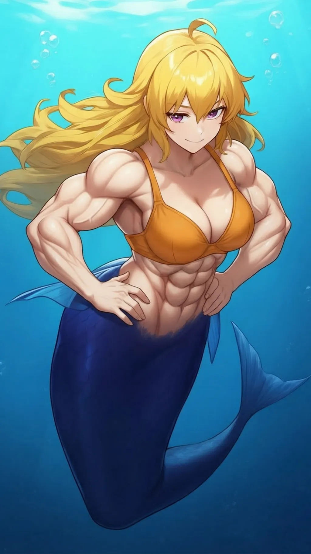 ai character: Mermaid Yang background