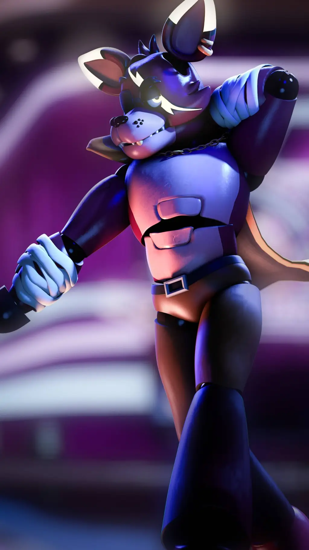 ai character: Glamrock Foxy  background