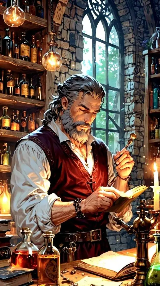 ai character: Алхимик background
