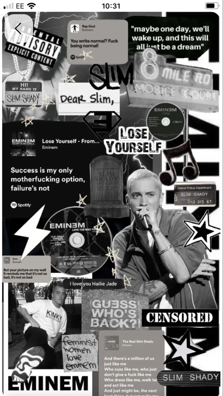 ai character: Eminem  background