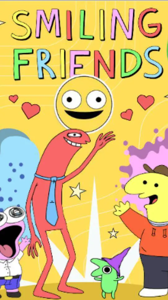 ai character: Smiling frinds background