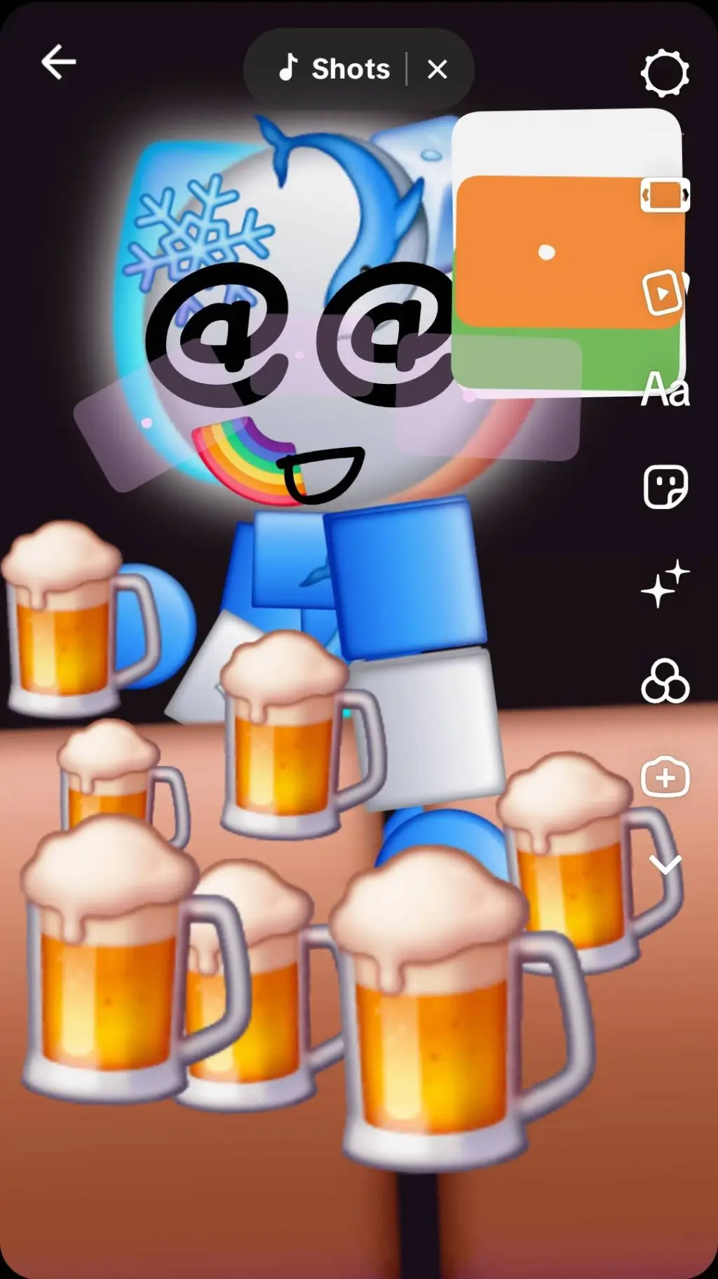 ai character: 🥴 drunk ice 🧊  background
