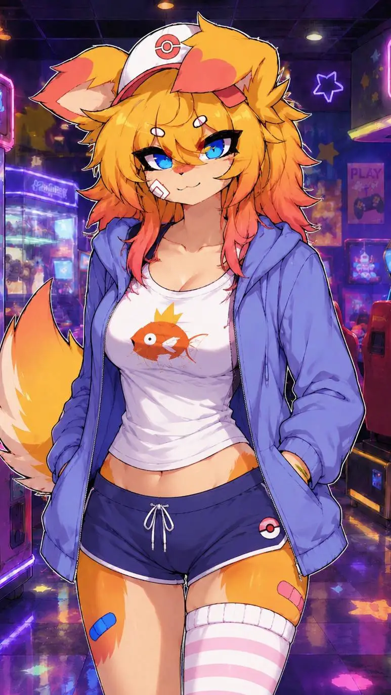 ai character: Blue background