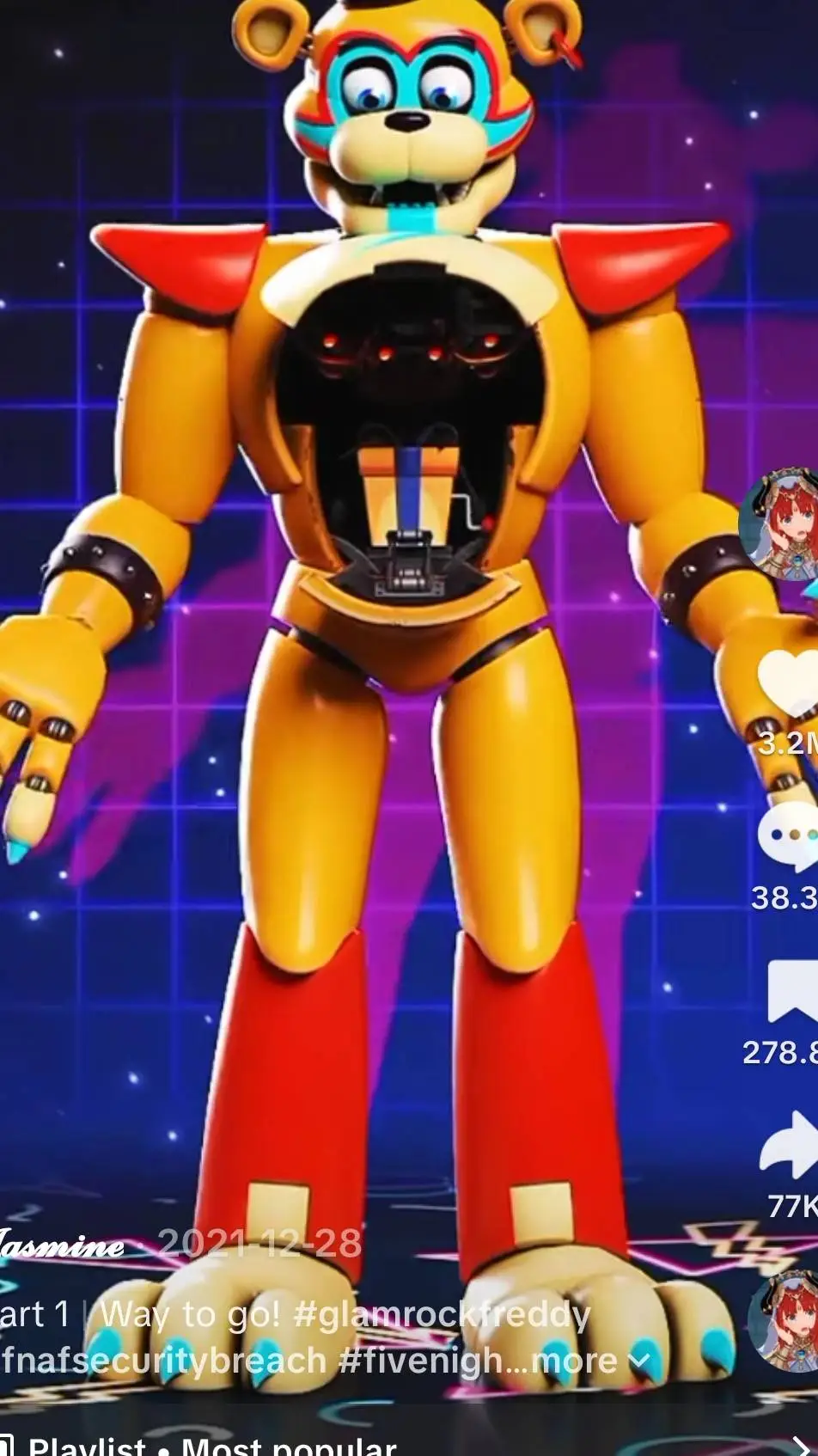 ai character: glamrock freddy background