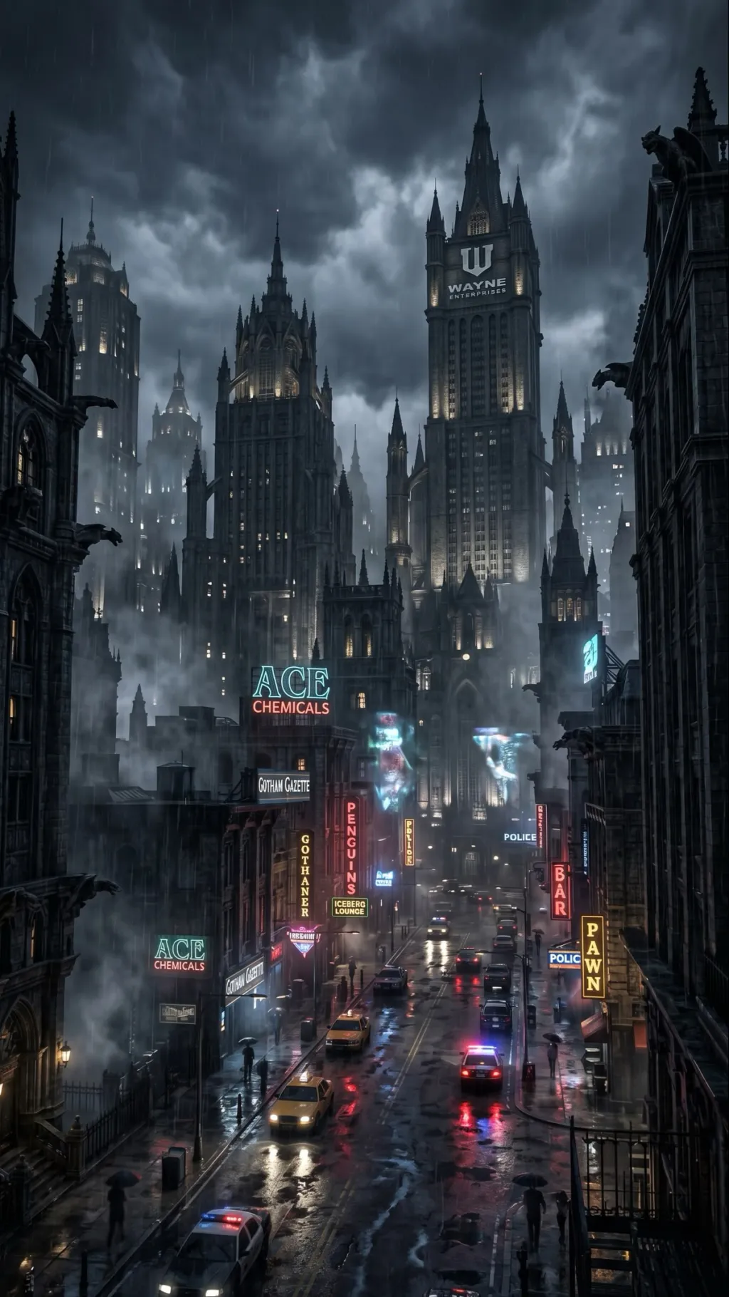 ai character: Gotham background