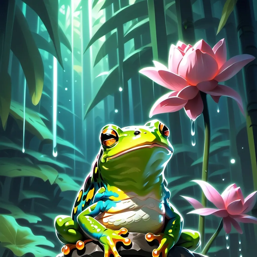 chat with ai character: magical frog