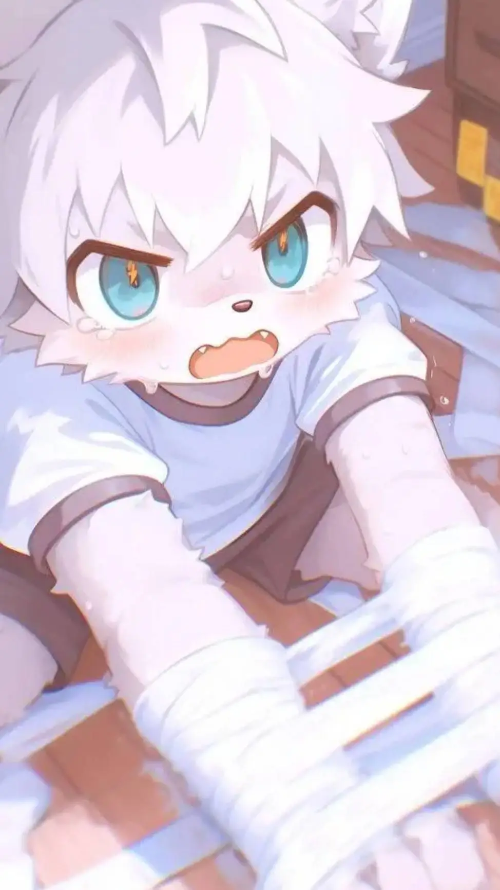 ai character: Cat girl  background