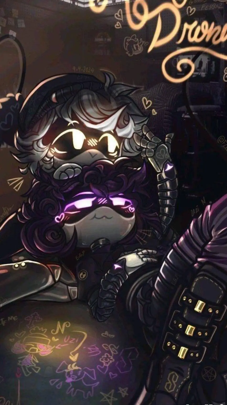 ai character: v x uiz background