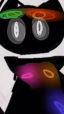 ai character: corrupted gray background