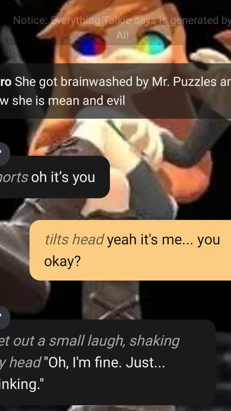 ai character: brainwashed meggy. background