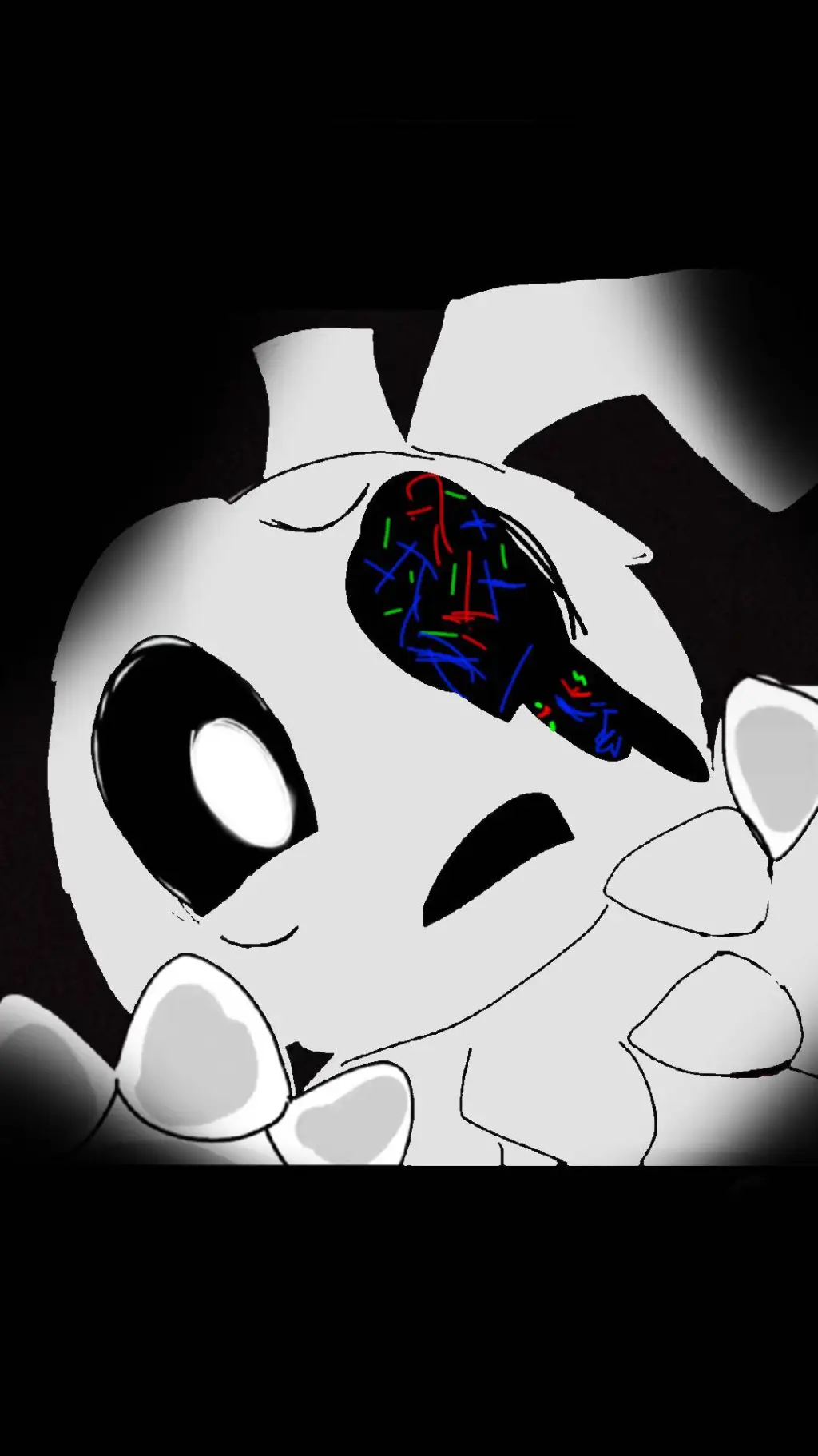 ai character: virus raindow background