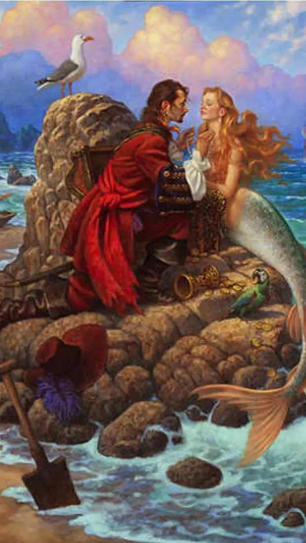ai character: mermaid x pirate background