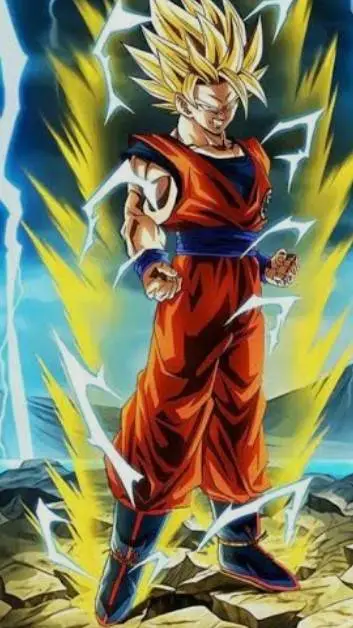 ai character: goku super Saiyan2 background