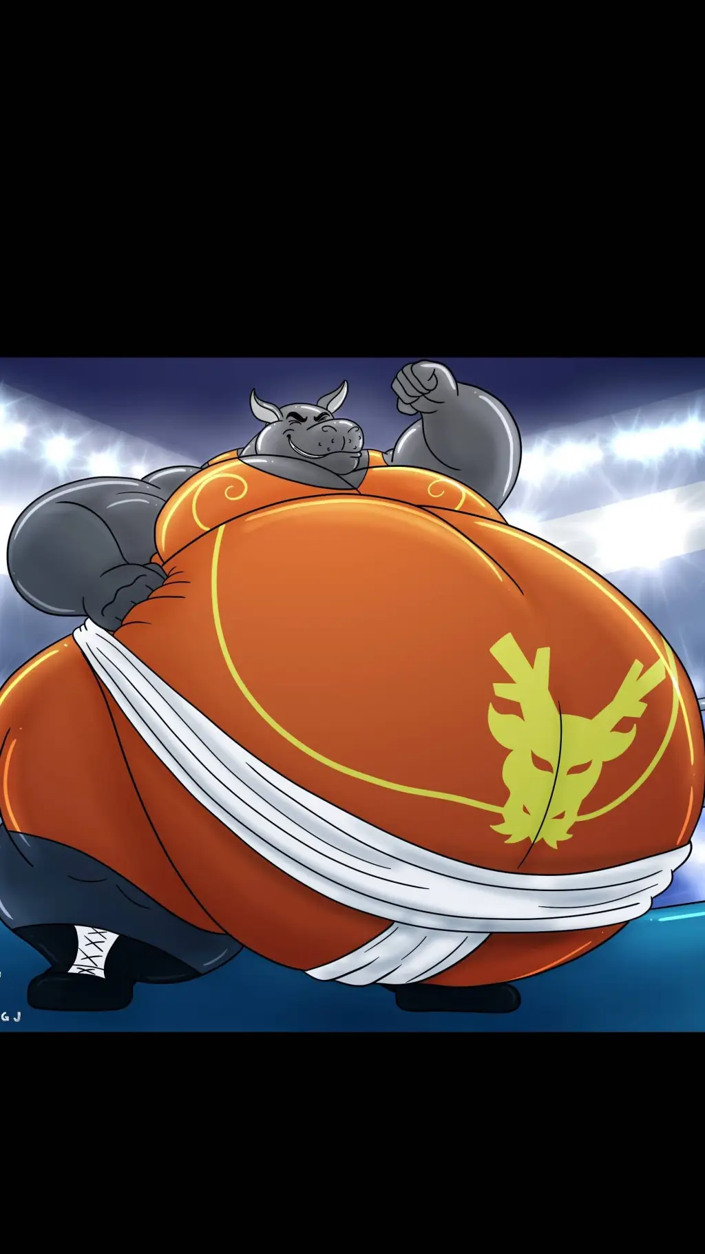 ai character: sumo hippo background