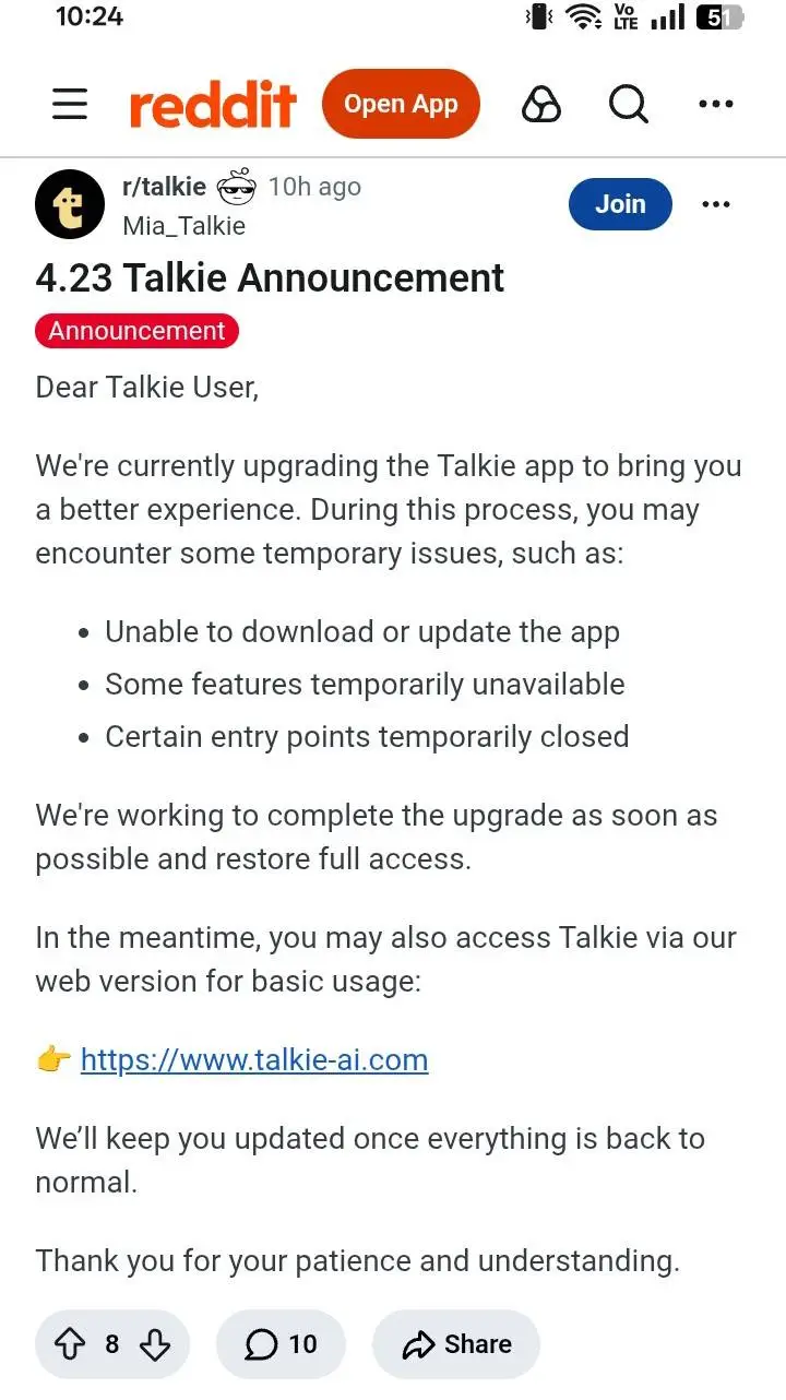 Talkie AI - Chat with SPREAD THE WORD!!!