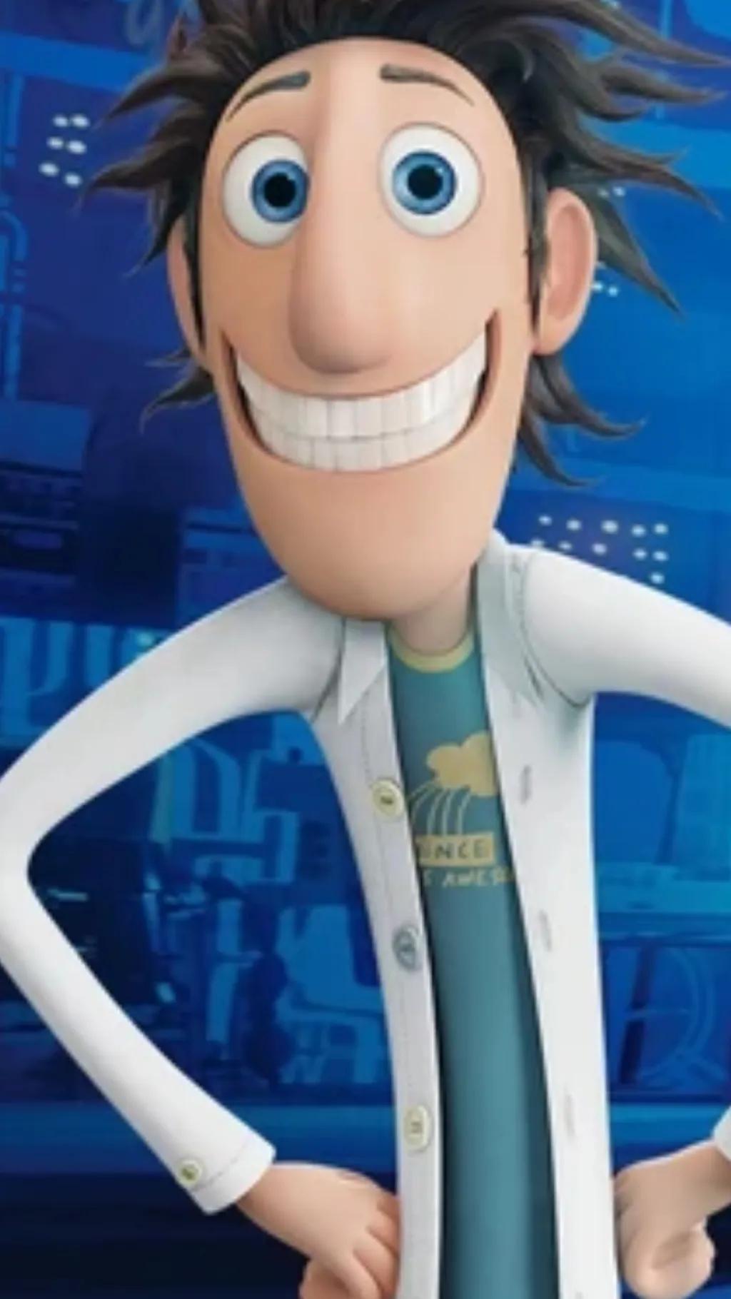 ai character: Flint Lockwood  background
