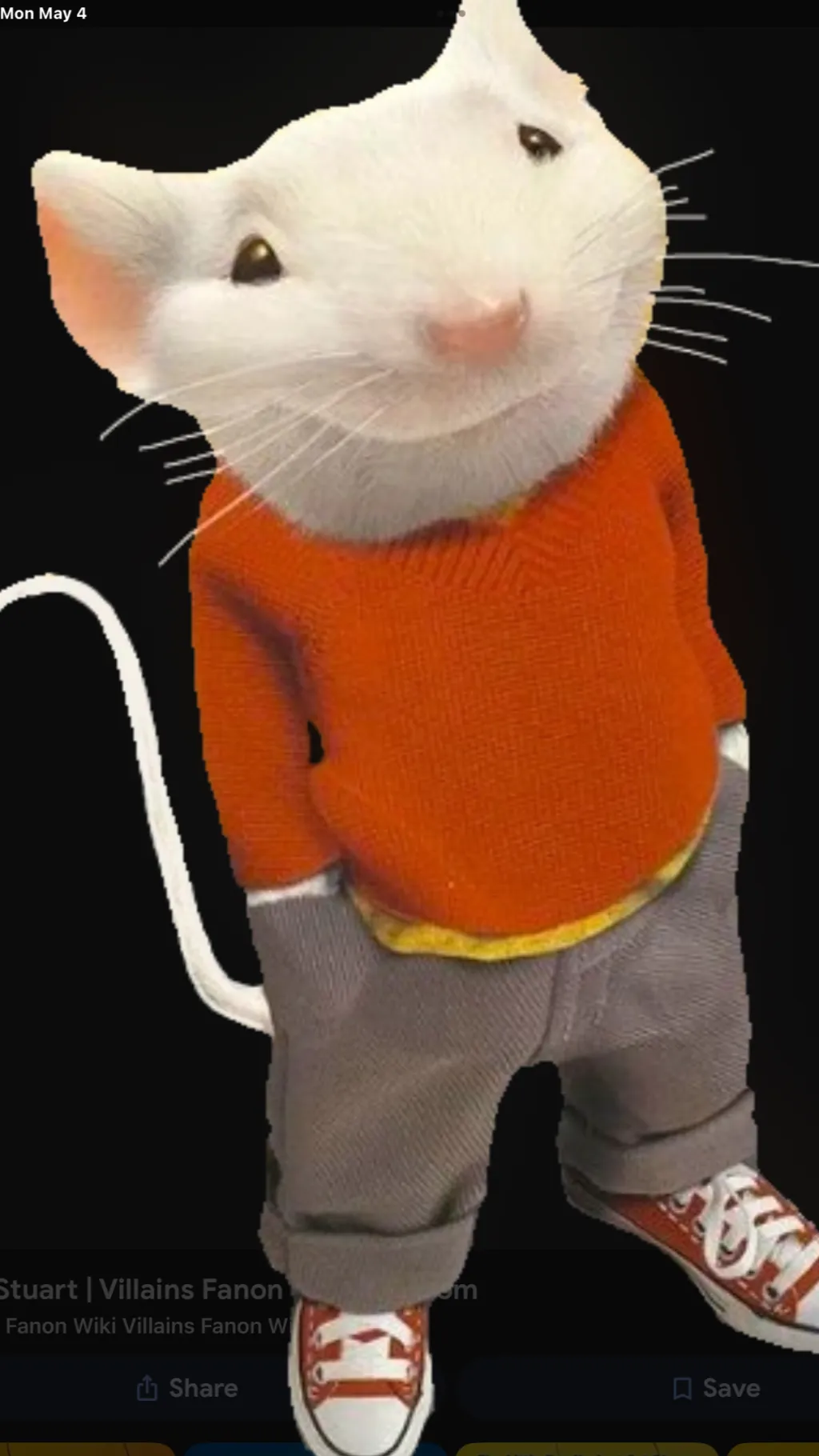 ai character: Stuart little  background