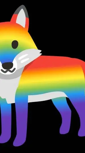ai character: rainbow fox background