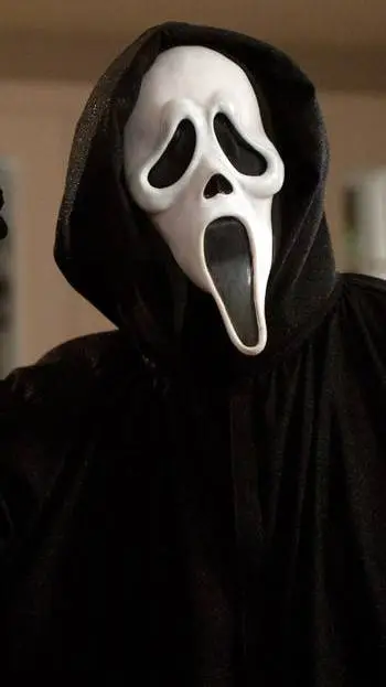 ai character: ghostface  background