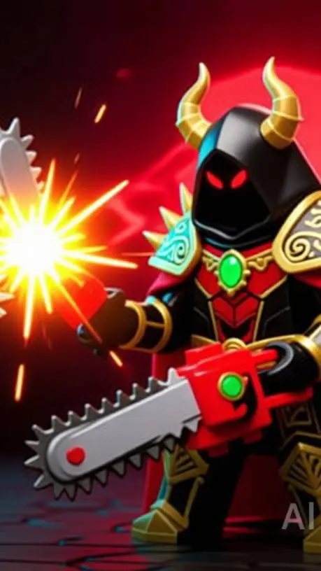 ai character: Chainsaw viking 8 background