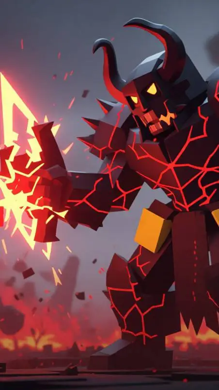 ai character: Magma fort giant background