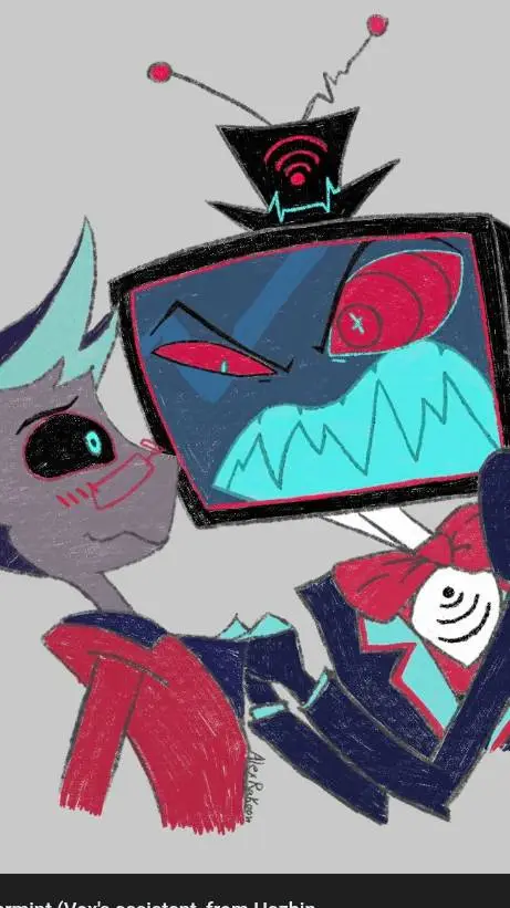 ai character: Vox and Peppermint background