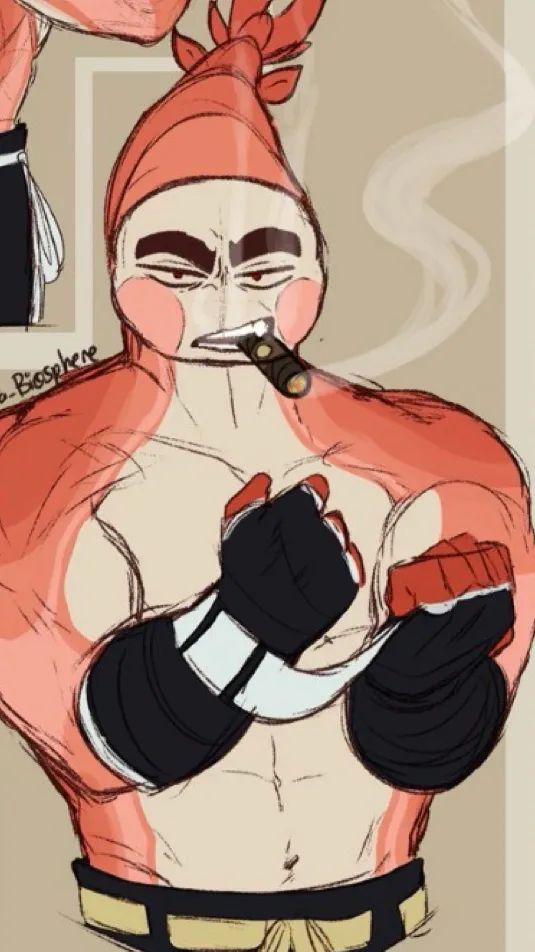 ai character: Shrimpo background