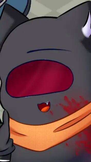 ai character: cat black  background