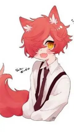 ai character: Cute fox boy background