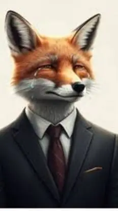 ai character: sad fox man background