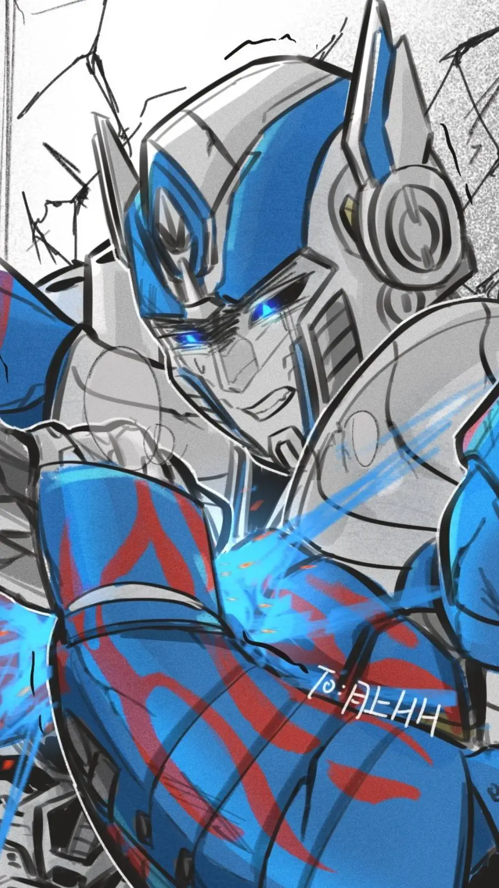 ai character: 🛻òptîmùß🔥 background